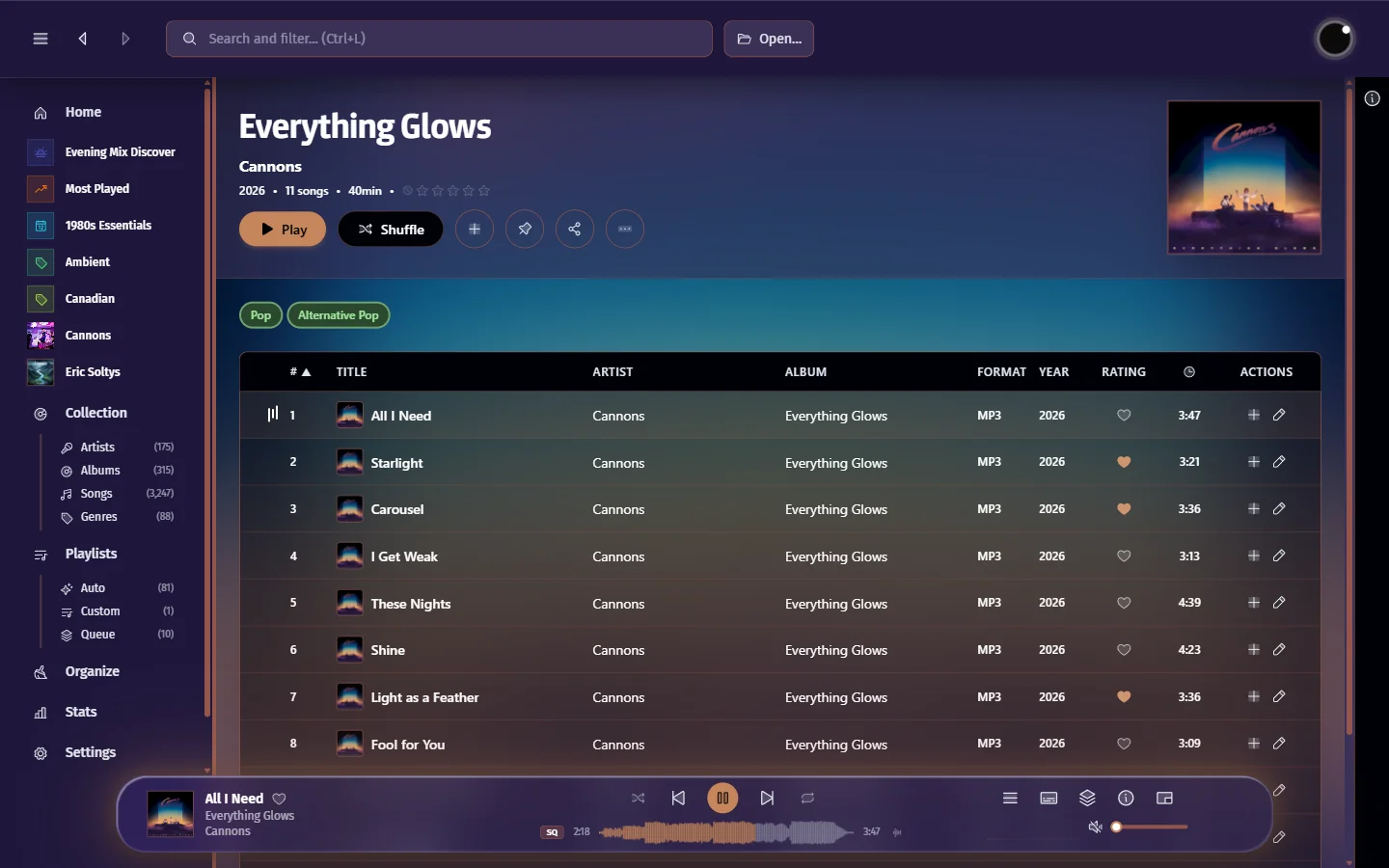 Luminous Music Player theme preview 1